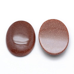Pierre D'or Cabochons goldstone synthétiques, ovale, 40x30x7.5~8mm