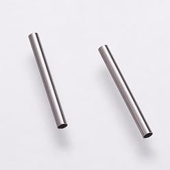 Color de Acero Inoxidable 304 perlas de tubo de acero inoxidable, color acero inoxidable, 15x1.5 mm, agujero: 1 mm