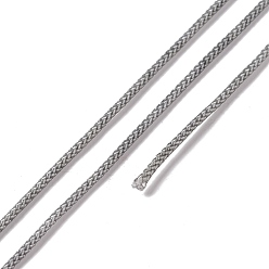 Серый Плетеные нити нейлона, окрашенные, завязывая шнур, для китайского вязания, ремесла и изготовление ювелирных изделий, серые, 1 мм, около 21.87 ярдов (20 м) / рулон