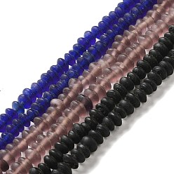 Color al azar Hilos de abalorios de murano hechos a mano, Rondana plana, color al azar, 5~6.5x3~4.5 mm, agujero: 1 mm, sobre 186 unidades / cadena, 28.35'' (72 cm)