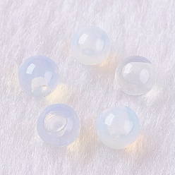 Opalite Opalite Beads, Half Drilled, Round, 8mm, Hole: 1mm