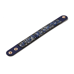 Lapislázuli Pulsera con cordón de presión de gamuza sintética, Pulsera con cuentas de chips de concha y lapislázuli natural para hombres y mujeres, 8-5/8 pulgada (22 cm)