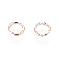 Rose Gold 304 Stainless Steel Open Jump Rings, Rose Gold, 21 Gauge, 5x0.7mm, Inner Diameter: 4mm