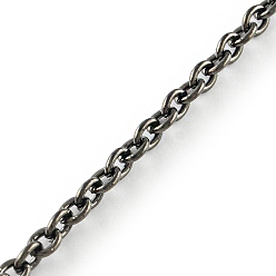 Gunmetal Iron Cable Chains, Unwelded, with Spool, Oval, Gunmetal, 4x3x0.8mm, about 328.08 Feet(100m)/roll