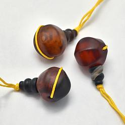 Natural Agate Natural Agate 3 Hole Guru Beads, T-Drilled Beads, 23x15x16mm, Hole: 1.8mm, 2mm