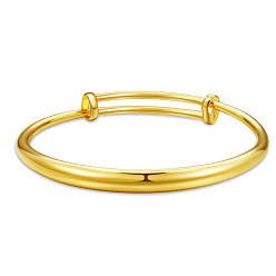 Brass SHEGRACE Adjustable Brass Bangles, Real 24K Gold Plated, 2-3/8 inch(6.06cm)