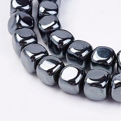 Hématite Magnétique Magnétiques synthétiques perles d'hématite brins, cube, 8x8x8mm, Trou: 0.5mm, Environ 50 pcs/chapelet, 15.5 pouce