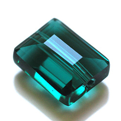 Dark Cyan Imitation Austrian Crystal Beads, Grade AAA, Faceted, Rectangle, Dark Cyan, 6x8x4mm, Hole: 0.7~0.9mm