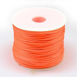 Темно-Оранжевый Нейлоновая нить, гремучий атласный шнур, темно-оранжевый, 1.0 мм, около 76.55 ярдов (70 м) / рулон