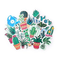 Cactus Coloridos dibujos animados pegatinas, calcomanías de vinilo a prueba de agua, para botellas de agua portátil teléfono monopatín decoración, patrón de cactus, 5.1x2.8x0.02 cm, 45 unidades / bolsa