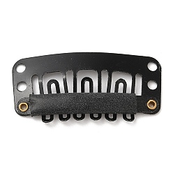 Electrophoresis Black Iron Snap Wig Clips, 6 Teeth Comb Clips for Hair Extensions, Electrophoresis Black, 33x16x1.5mm
