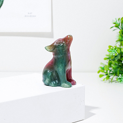 Agate De L'océan Figurines de loup de guérison sculptées en agate d'océan naturelle, statues de pierres de reiki pour la thérapie de méditation équilibrant l'énergie, 50mm