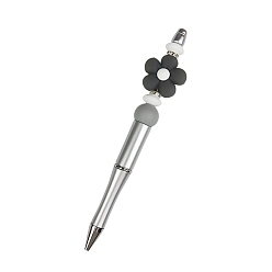 Серебро Пластиковая шариковая ручка, бисерная ручка, Светящаяся цветочная силиконовая ручка для персонализированной ручки своими руками, серебряные, 145 мм