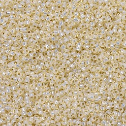(RR577) Dyed Butter Cream Silverlined Alabaster MIYUKI Round Rocailles Beads, Japanese Seed Beads, 11/0, (RR577) Dyed Butter Cream Silverlined Alabaster, 2x1.3mm, Hole: 0.8mm, about 50000pcs/pound