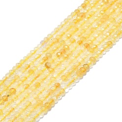 Citrine Natural Citrine Beads Strands, Faceted, Rondelle, 6x4mm, Hole: 1mm, about 85~90pcs/strand, 15.55 inch(39.5cm)