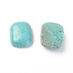 Turquoise Natural Howlite Cabochons, Dyed, Rectangle, Turquoise, 25x18x7mm