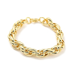Golden Ion Plating(IP) 304 Stainless Steel Rope Chain Bracelets, Golden, 8-3/4 inch(22.2cm)
