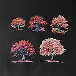 Roja Pegatinas decorativas autoadhesivas para árboles de mascotas, Calcomanías impermeables con purpurina para álbumes de recortes., fabricación de la tarjeta, rojo, 56~96x59~99.5x0.2 mm