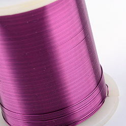 Purple Round Copper Jewelry Wire, Purple, 26 Gauge, 0.4mm, about 98.42 Feet(30m)/roll