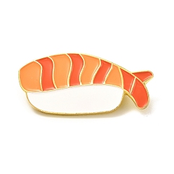 Coral Sushi Enamel Pin, Cartoon Food Alloy Enamel Brooch for Backpack Clothes, Golden, Coral, 16x34x8mm