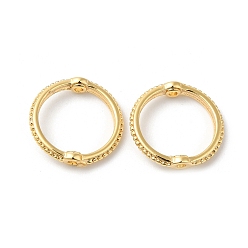 Real 18K Gold Plated Brass Bead Frames, Ring, Real 18K Gold Plated, 12~12.5x2.5mm, Hole: 0.8mm, Inner Diameter: 10mm