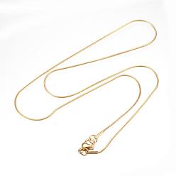 Golden 304 Stainless Steel Necklaces, with Lobster Clasps, Snake Chain Necklaces, Golden, 18.3 inch(46.5cm), 1mm