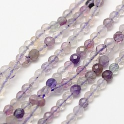 Améthyste Brins de perles naturelles améthyste, ronde à facettes, 2mm, Trou: 0.8mm, Environ 190 pcs/chapelet, 16 pouce