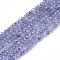 Tanzanite Natural Tanzanite Beads Strands, Faceted, Round, Grade A, 2mm, Hole: 0.4mm, about 182~183pcs/strand, 15.55 inch(39.5cm)