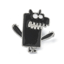 Others Halloween Theme Alloy Brooches, Enamel Pins, Monster, 25x23.5x1.7mm