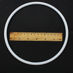 White PP Plastic Hoops, Macrame Ring, for Crafts and Woven Net/Web with Feather Supplies, Round, White, 185x7mm