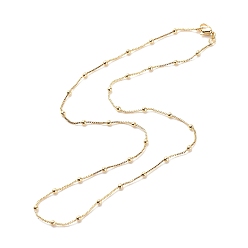 Real 18K Gold Plated Brass Satellite Chains Necklace for Women, Cadmium Free & Lead Free, Real 18K Gold Plated, 17.32 inch(44cm)
