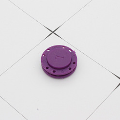 Dark Orchid Nylon Magnetic Buttons Snap Magnet Fastener, Flat Round, for Cloth & Purse Makings, Dark Orchid, 2.1cm, 2pcs/set