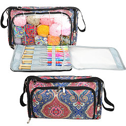 Разноцветный Оксфордская сумка для вязания на молнии, органайзер для хранения пряжи, сумка для крючков и спиц, красочный, 37x20x21 см