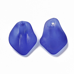 Bleu Royal Pendentifs acryliques transparents dépoli, Pétalin, bleu royal, 24x17x4mm, Trou: 1.8mm
