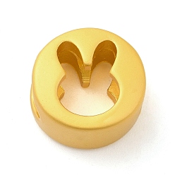 Conejo Abalorios de la aleación de zinc, color dorado mate, plano y redondo, conejo, 11.5x12x7 mm, agujero: 3.5x6 mm