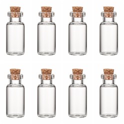 Прозрачный Стеклянные бутылки стеклянные фляги, с пробкой, бутылка желаний, шарик контейнеры, прозрачные, 35x16 мм, емкость: 4 мл (0.13 жидких унций), узкое: 10 мм в диаметре