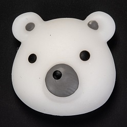 White Christmas Theme Bear Shape Stress Toy, Funny Fidget Sensory Toy, for Stress Anxiety Relief, White, 35x34x18mm