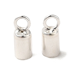 Silver 925 Sterling Silver Cord Ends, Silver, 6.4x2.5mm, Hole: 1.5mm, Inner Diameter: 2mm