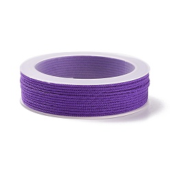 Темно-Фиолетовый Плетеные нити нейлона, окрашенные, завязывая шнур, для китайского вязания, ремесла и изготовление ювелирных изделий, темно-фиолетовый, 1 мм, около 21.87 ярдов (20 м) / рулон