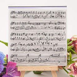 Musical Note Sellos de silicona, para diy scrapbooking, álbum de fotos decorativo, hacer tarjetas, hojas de sellos, patrón de nota musical, 10x10x0.2 cm