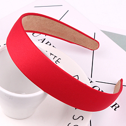 Red Wide Cloth Hair Bands, Solid Simple Hair Accessories for Women, Red, 145x130x28mm