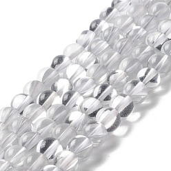 Gris Clair Brins synthétiques de perles de lune, ronde, gris clair, 8mm, Trou: 1mm, Environ 48 pcs/chapelet, 14.57''~15.35'' (37~39 cm)