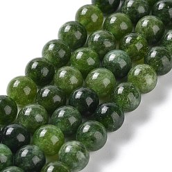 Verde Teñido natural malasia jade perlas hebras, rondo, verde, 8 mm, agujero: 1.2 mm, sobre 23 unidades / cadena, 7.28 pulgada (18.5 cm)