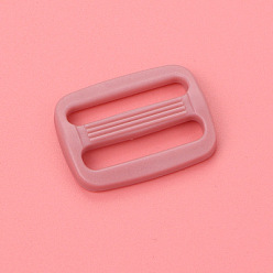 Pale Violet Red Plastic Slide Buckle Adjuster, Multi-Purpose Webbing Strap Loops, for Luggage Belt Craft DIY Accessories, Pale Violet Red, 26x22x3.5mm