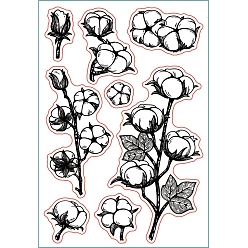Fleur Tampons en plastique PVC, pour scrapbooking diy, album photo décoratif, fabrication de cartes, feuilles de timbres, motif de fleur, 16x11x0.3 cm