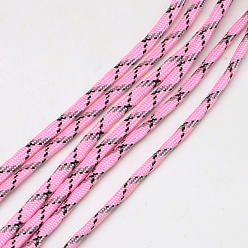 Rose Nacré 7 âmes intérieures cordes en polyester et spandex, pour la fabrication de bracelets en corde, perle rose, 4mm, environ 109.36 yards (100m)/paquet, 420~500g / bundle