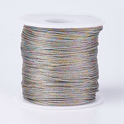 Colorful Polyester Metallic Thread, Colorful, 1mm, about 100m/roll(109.36yards/roll)