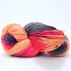 Разноцветный Пряжа из акрилового волокна, пряжа градиентного цвета, красочный, 2~3 мм, около 50 г / рулон