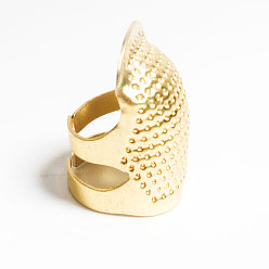 Oro Protector de dedos de dedal de costura de latón, protector de dedo ajustable, diy herramientas de costura, dorado, 26 mm