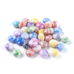 Couleur Mélangete Perles acryliques, pierre d'imitation, rondelle, couleur mixte, 15.5~16x10mm, trou: 2 mm, environ 320 pcs / 500 g